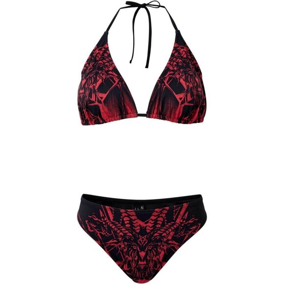 Killstar ✦ Beast Babe Bikini Set ✦ Red & Black Gothic Print ✦ XS Rare Deadstock - Picture 8 of 11